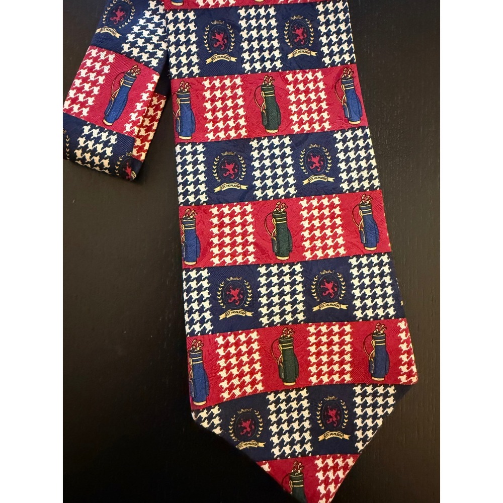 VTG Tommy Hilfiger Neck Tie Mens Navy/Red Italian Silk Heritage Golfers‎ Crest
